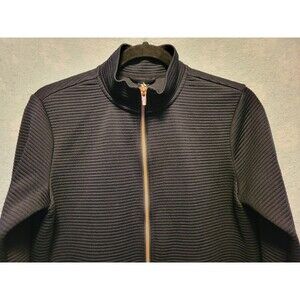 Skechers Go Walk® Black Ribbed Full Zip Jacket Women's Small Sport Track Run